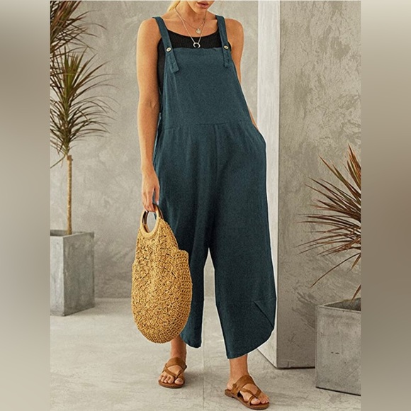 Cotton Overalls With Wooden Button Straps - Picture 2 of 6